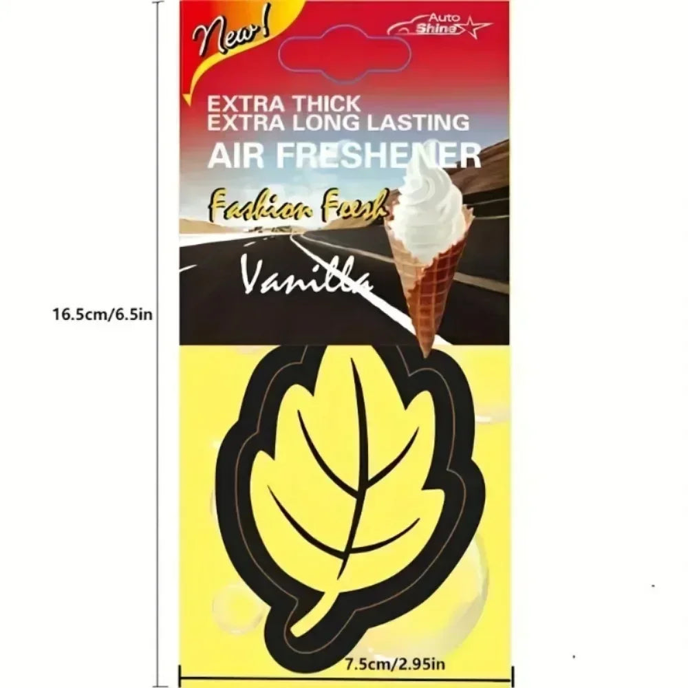 Désodorisant de voiture en papier de thé parfumé naturel, 3 à 60 pièces, parfum de vanille suspendu automatiquement en forme de feuille, accessoires d'intérieur de voiture