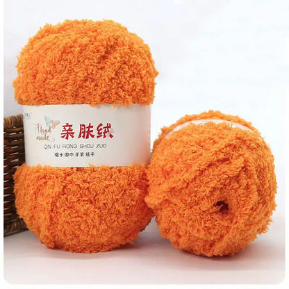 Fil Chenille doux et fin en velours de corail, 50g/paquet, fils de serviette pour tricoter, fil au Crochet, tricot à la main, poupées de bricolage