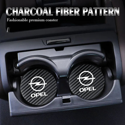 Dessous de verre en cuir antidérapant pour voiture, coussin de fente pour tasse d'eau, pour Opel Astra GTC Insignia Antara Meriva Zafira Vectra Mokka Corsa Grandland