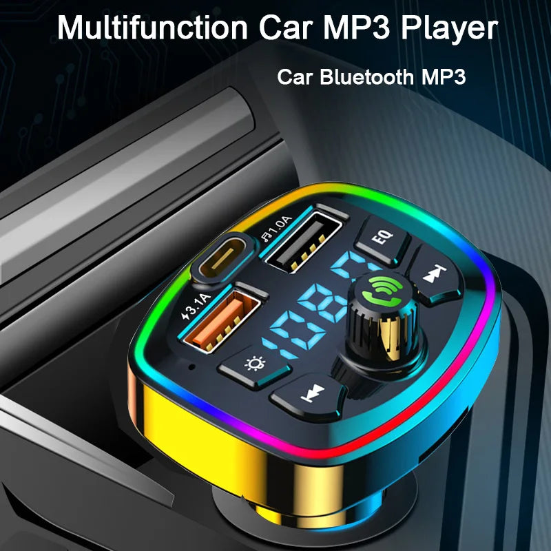 Transmetteur FM Bluetooth 5.0 pour voiture, adaptateur sans fil, micro, récepteur Audio, lecteur MP3 automatique, double USB 2,1a, chargeur rapide, accessoires de voiture