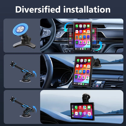 Écran de voiture rotatif Portable universel de 8 pouces, sans fil, Carplay, Android Auto et WIFI, lien miroir, caméra arrière de stationnement, stéréo AUX