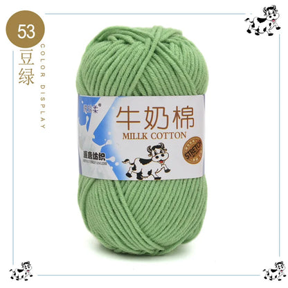 Fil à tricoter en coton au lait, 5 brins, 50g, pour bricolage de sacs de poupée, fil, écharpe, chaussettes