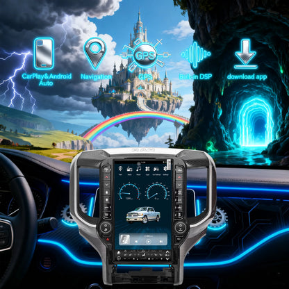 13.6 pouces Andro14 pour Dodge RAM 1500 2500 3500 2019-2022 GPS Navigation Bluetooth autoradio lecteur multimédia Carplay Auto
