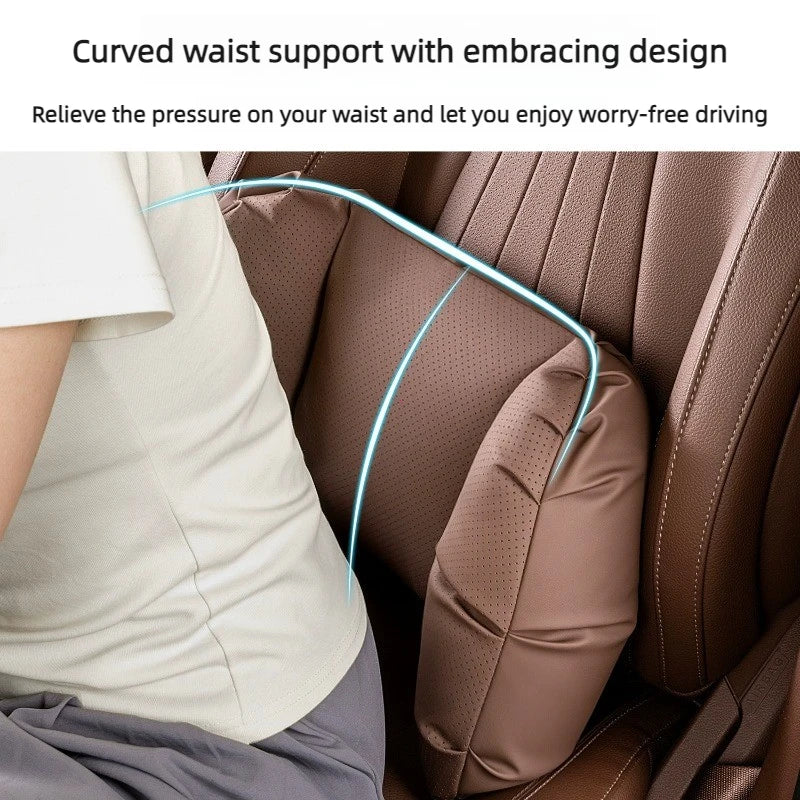 Coussin de tête de siège auto universel de haute qualité, oreiller de nuque en cuir perforé respirant, support lombaire pour voiture