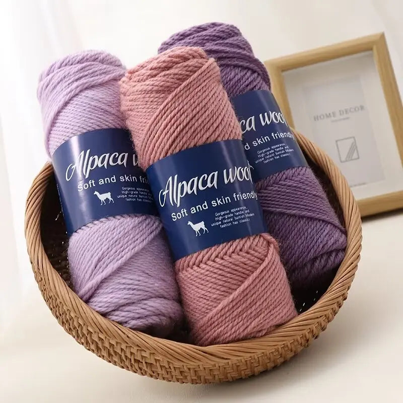 Fil de laine d'alpaga 500g, fil grossier, tissé à la main pour fabriquer des pulls chauds et à la mode, coupe-vent, vestes, foulards, chapeaux, fils