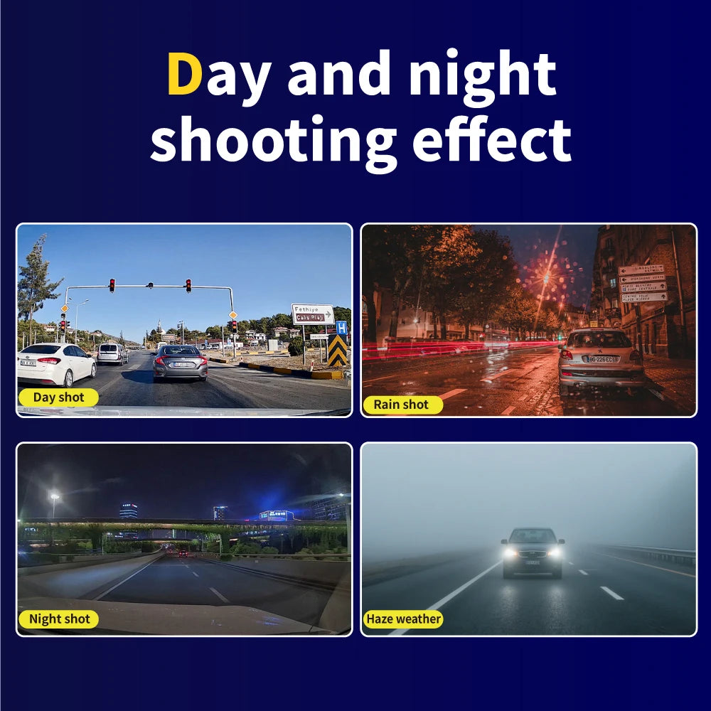 Caméra de tableau de bord pour voiture Dvr HD 1080P, 3 objectifs avant à l'intérieur arrière, enregistrement en boucle grand Angle, Vision nocturne, capteur G, accessoires de véhicule