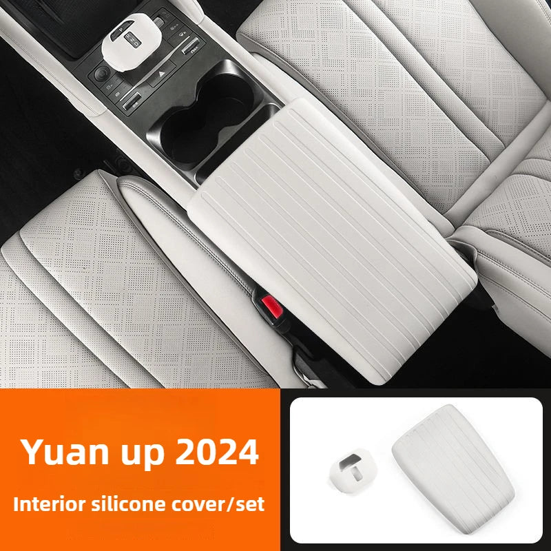 Couvercle de boîte d'accoudoir en Silicone pour Yuan UP 2024, étui de protection antidérapant résistant aux rayures, accessoires de voiture