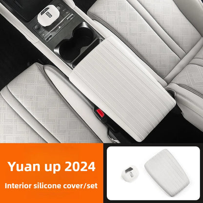 Couvercle de boîte d'accoudoir en Silicone pour Yuan UP 2024, étui de protection antidérapant résistant aux rayures, accessoires de voiture