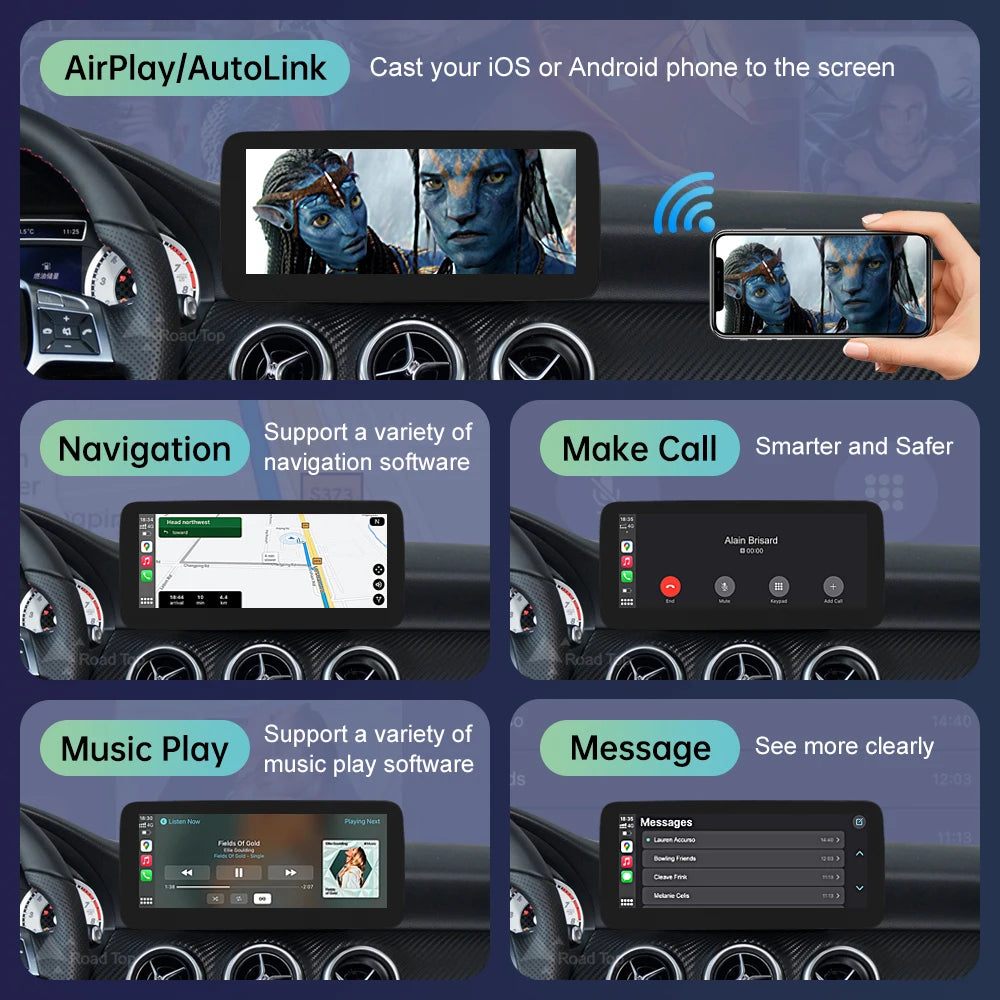 Écran tactile pour Mercedes Benz classe A W176 CLA GLA classe B W246 NTG4.5 GPS multimédia avec lecteur de voiture Carplay Android Auto