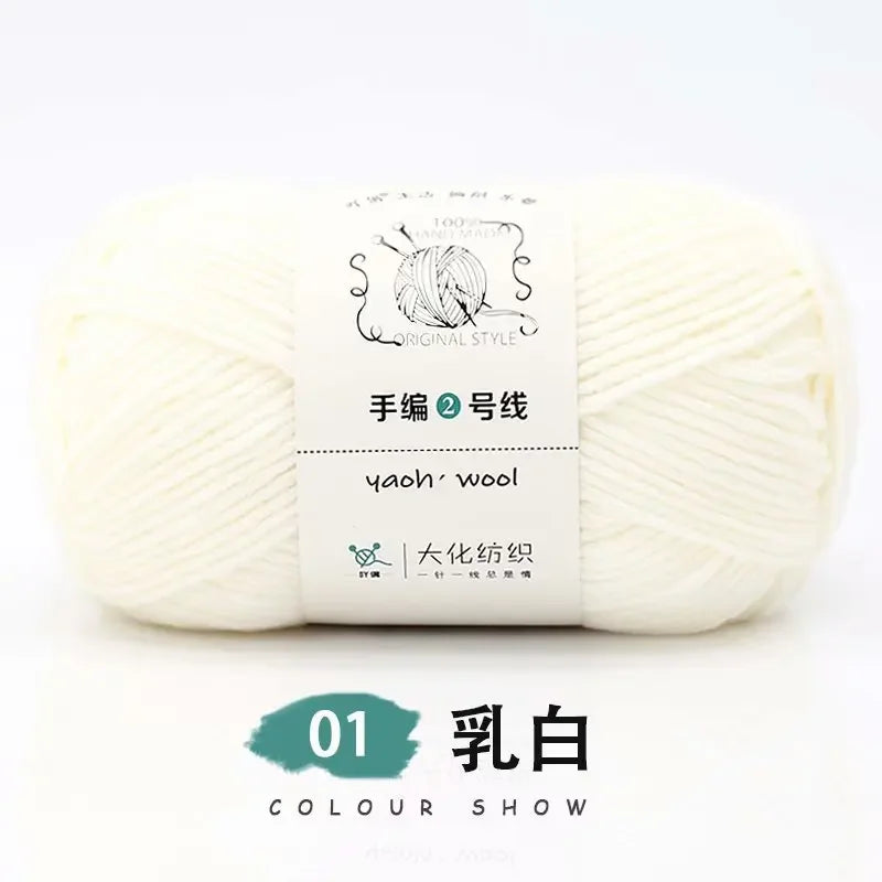 Fil de Coton Crocheté à la Main, 100g, Bricolage, Laine pour Bébé, Écharpe, Veste, Pull