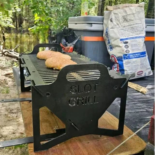 Gril d'extérieur Compact pliable, 1 pièce, gril à fente Portable, barbecue pliable, installation sans outil, acier léger pour le Camping