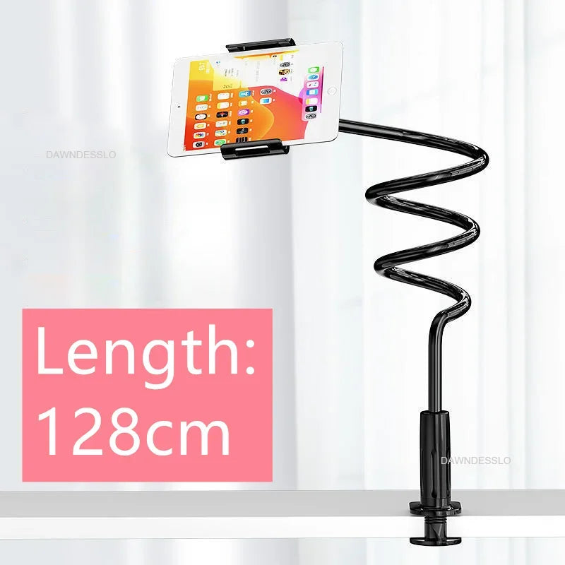 Support de téléphone 128cm, support paresseux, appui-tête, lit 360, bras longs flexibles, support à pince pour IPhone Samsung et appareil 3.5 ~ 6.7 pouces