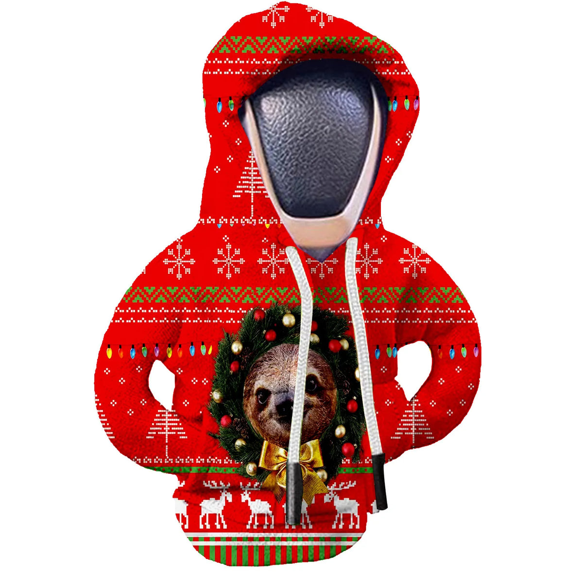 Housse de pommeau de levier de vitesse créative, sweat à capuche pour levier de changement de vitesse de voiture, Protection contre les mains en sueur pour joyeux noël et nouvel an