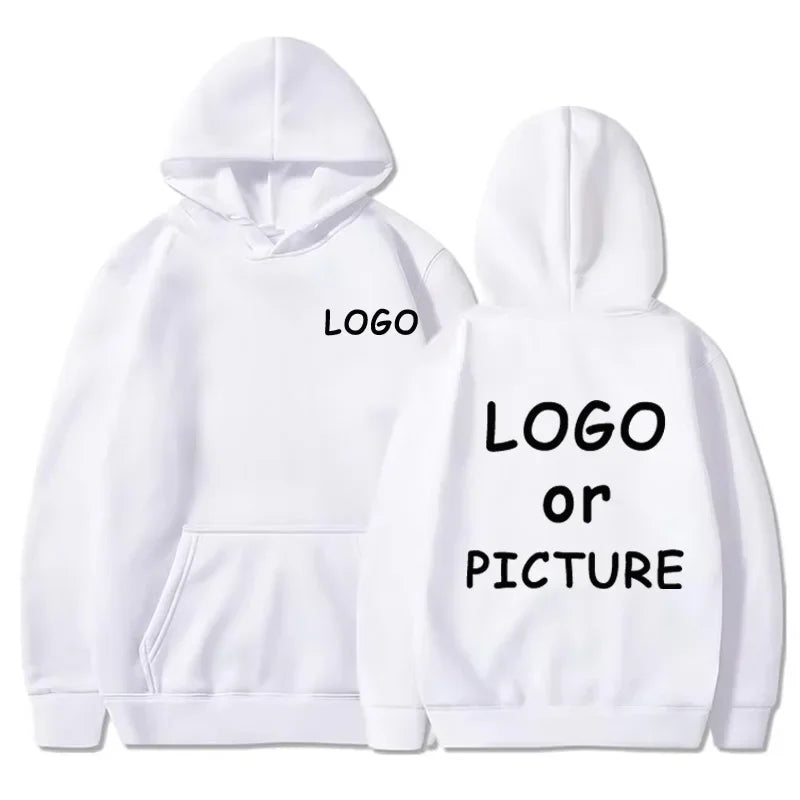 Sweats à capuche décontractés pour hommes et femmes avec logo personnalisé imprimé, sweats à capuche à manches longues automne et hiver, sweat-shirts de style de rue personnalisés.