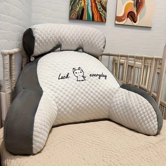 Oreiller de lecture réglable, coussin de soutien ergonomique pour le dos, pour lit/canapé/sol, Design respirant matelassé gris, 1 pièce