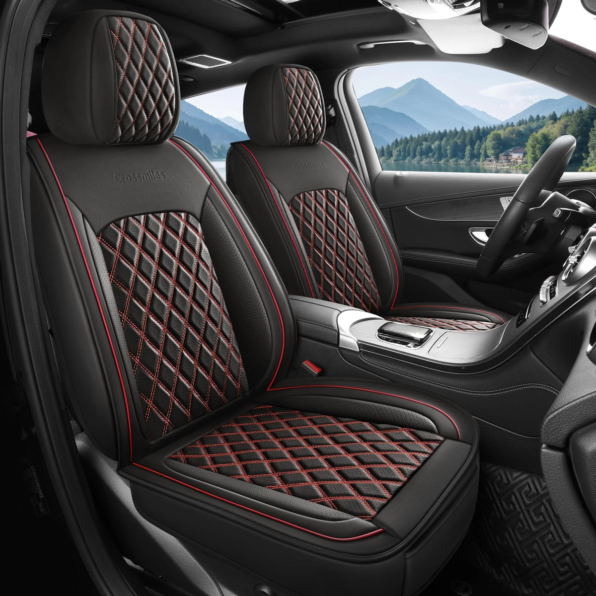 5 pièces housse de siège de voiture en cuir protecteur siège imperméable housses de siège automobile ensembles complets respirant ajustement universel couverture de sièges complets