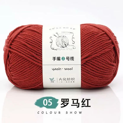 Fil de Coton Crocheté à la Main, 100g, Bricolage, Laine pour Bébé, Écharpe, Veste, Pull