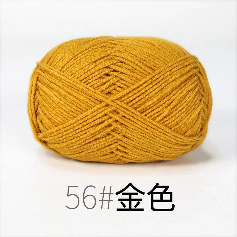 Fil de Lanas teint en coton au lait, 86 couleurs, 4 plis, pour bébé, chapeau, écharpe, pull, poupées, artisanat fait à la main
