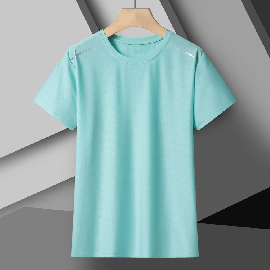 T-Shirt de course réfléchissant pour femmes, haut de Sport en soie glacée à haute élasticité, respirant, à séchage rapide, pour l'été, Cool, T-Shirt actif à manches courtes