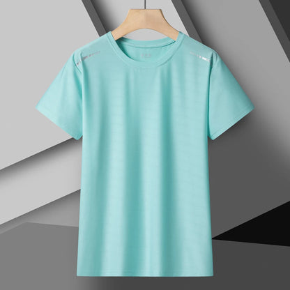 T-Shirt de course réfléchissant pour femmes, haut de Sport en soie glacée à haute élasticité, respirant, à séchage rapide, pour l'été, Cool, T-Shirt actif à manches courtes