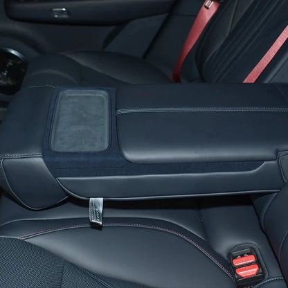 Pour ZEEKR 001 2026, 001 Max Ultra voiture rangée arrière panneau d'accoudoir arrière bande de garniture en métal Alcan tara daim accessoires de Modification de voiture