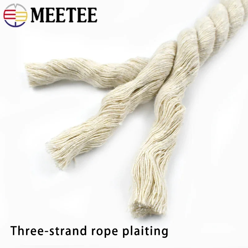 Cordons en macramé de 5 mètres, 7-15mm, 3 actions, corde torsadée en coton pour sac fait à la main, matériel artisanal pour la maison, accessoires de couture
