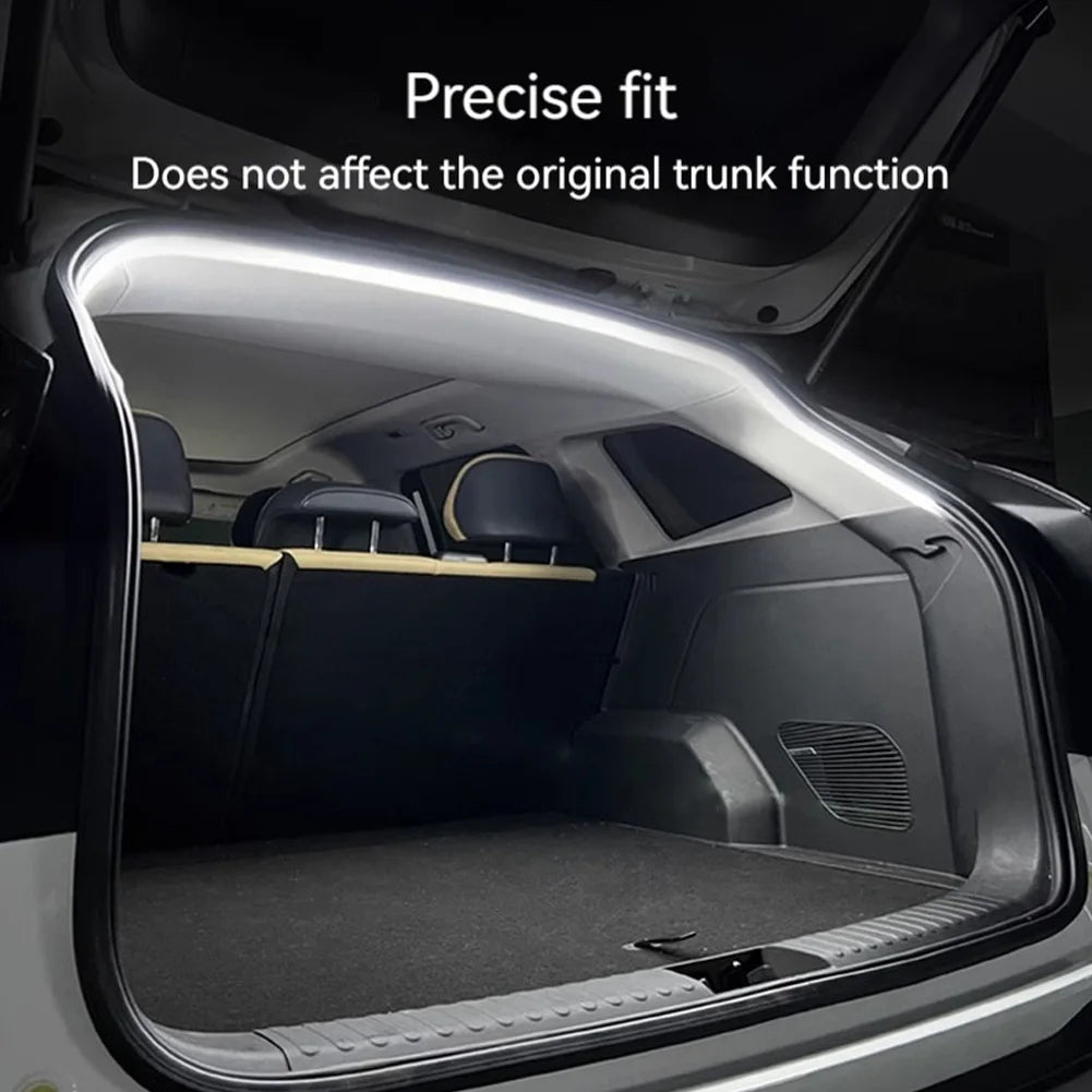 Bande lumineuse LED auto-adhésive pour coffre de voiture, bande lumineuse à flux dynamique, sans perçage, lumière de boîte arrière automatique pour décor de coffre de camion