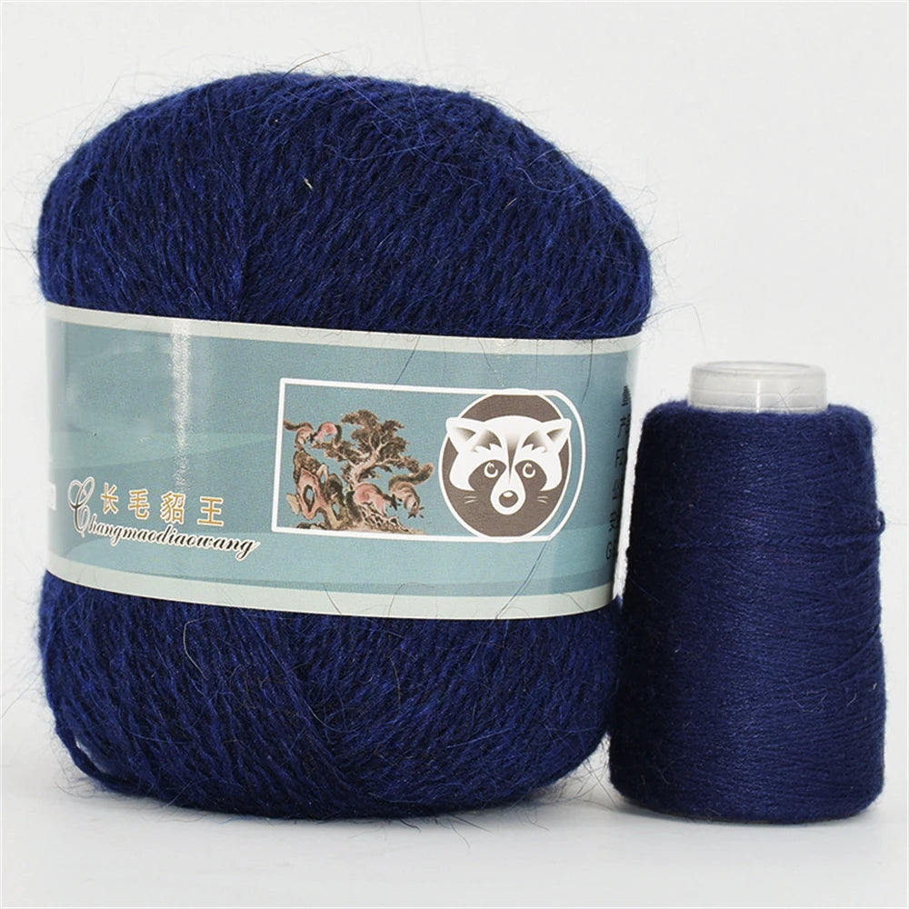 Fil de fourrure de vison pour fils pour tricoter et Crochet, fil de t-shirt en dentelle à 2 plis pour tricoter à la main, couture, 1 écheveau 340 M 50 + 20g