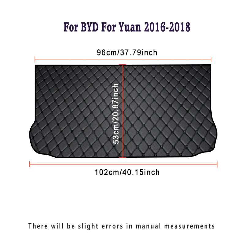 Tapis de coffre de voiture pour BYD, pour Yuan EV Pro PLUS 2025 2024 2023 2022 2021 2020 2019 2018, accessoires automobiles imperméables
