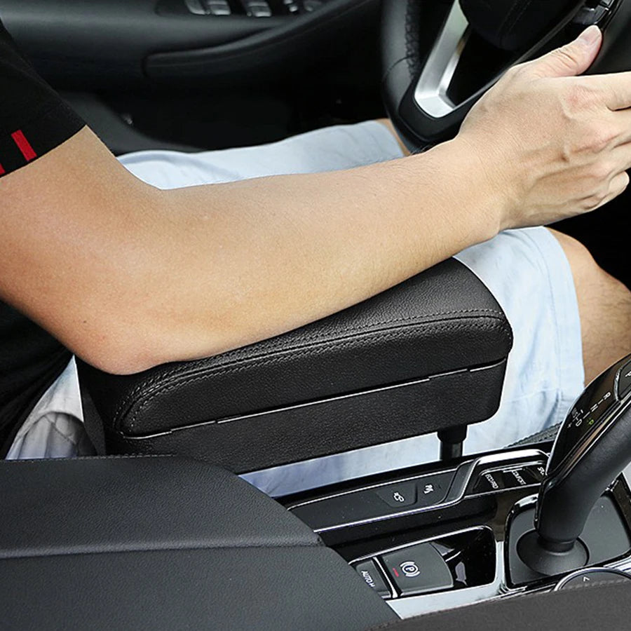 Leather Auto Car SUV Front Seat Side Gap Center Console Storage Box Organizer Pocket Adjustable Lifeable Armrest