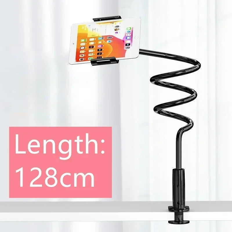 Support de téléphone 128cm, support paresseux, appui-tête, lit 360, bras longs flexibles, support à pince pour IPhone Samsung et appareil 3.5 ~ 6.7 pouces