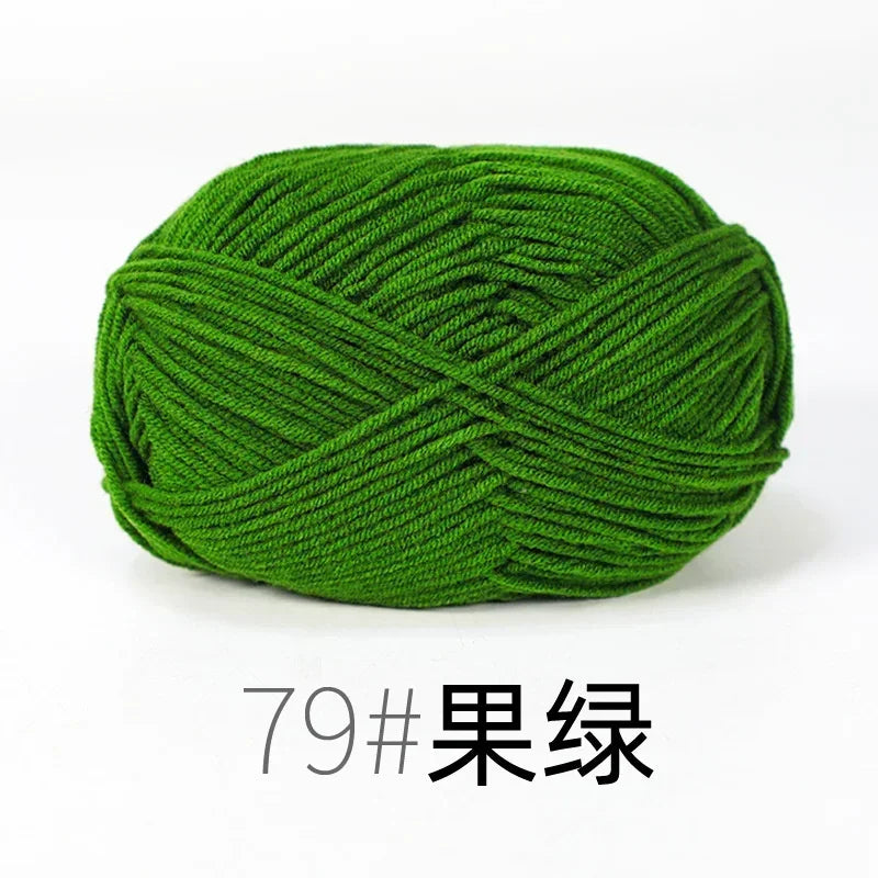 Fil de Lanas teint en coton au lait, 86 couleurs, 4 plis, pour bébé, chapeau, écharpe, pull, poupées, artisanat fait à la main