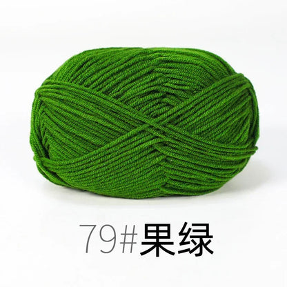 Fil de Lanas teint en coton au lait, 86 couleurs, 4 plis, pour bébé, chapeau, écharpe, pull, poupées, artisanat fait à la main