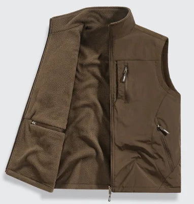 Gilet d'extérieur pour hommes, nouvel article d'automne et d'hiver avec plusieurs poches, vêtements Double face et gilet en velours, gilet ample surdimensionné