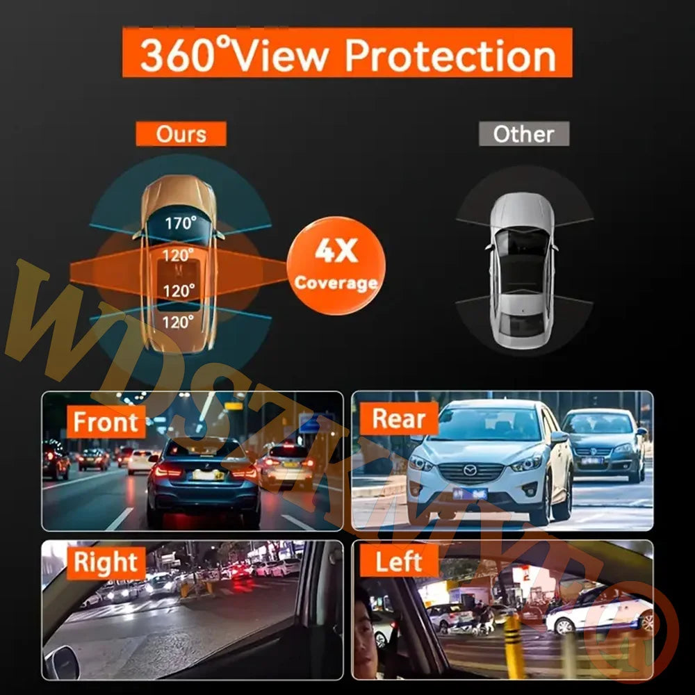 NOUVEAU 360 °   Caméra de voiture 3/4 objectif 1080P Dash Cam Auto 1080P caméra d'enregistrement de voiture voiture DVR avant gauche droite caméra de recul boîte noire
