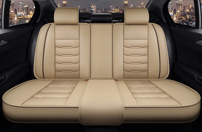 Housse de siège de voiture universelle fendue, entièrement entourée, respirante, confortable, de luxe, en cuir, coussin de siège de voiture, housse de siège complète
