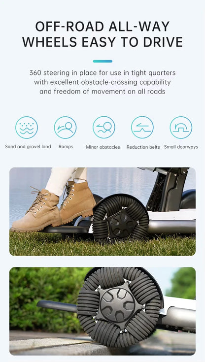 Électrique tout-Terrain intelligent et pliable automatiquement, avec batterie amovible, contrôle sans fil, alimentation pour handicapés