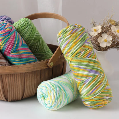 Pull auto-tissé en coton au lait teint à 5 brins, écharpe, couverture moyenne épaisse, fil au Crochet tissé fait à la main, 300g