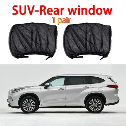 Ensemble de fenêtres d'écran 2 ou 4 pièces, pare-soleil de fenêtre premium, moustiquaire respirante pour fenêtres avant et arrière, accessoire de protection UV
