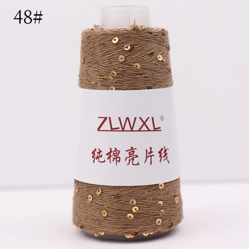   Блэк – fil de coton à paillettes, 100g, 800M, 3mm, décoration tricotée, crochet à la main, tricot jaune