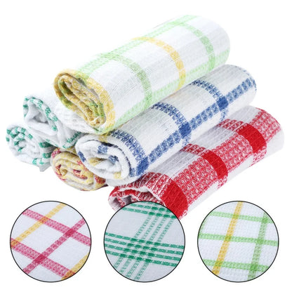 Chiffon à vaisselle tissé en grille - Séchage rapide, absorbant, pour le lavage des mains, chiffon carré, pour le nettoyage et le séchage du salon