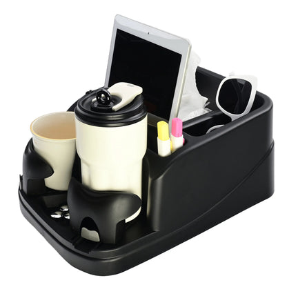 Boîte de rangement pour accoudoir de console de voiture, organisateur de compartiment de siège de voiture avec 2 porte-gobelets réglables pour camions, pour le rangement et l'organisation