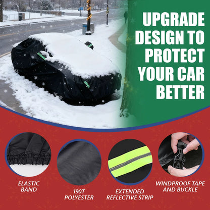 Housse de voiture thermique SUV 190T, couverture complète à quatre portes, résistante à la neige et au gel, conception à fermeture éclair latérale, noire, ajustement universel