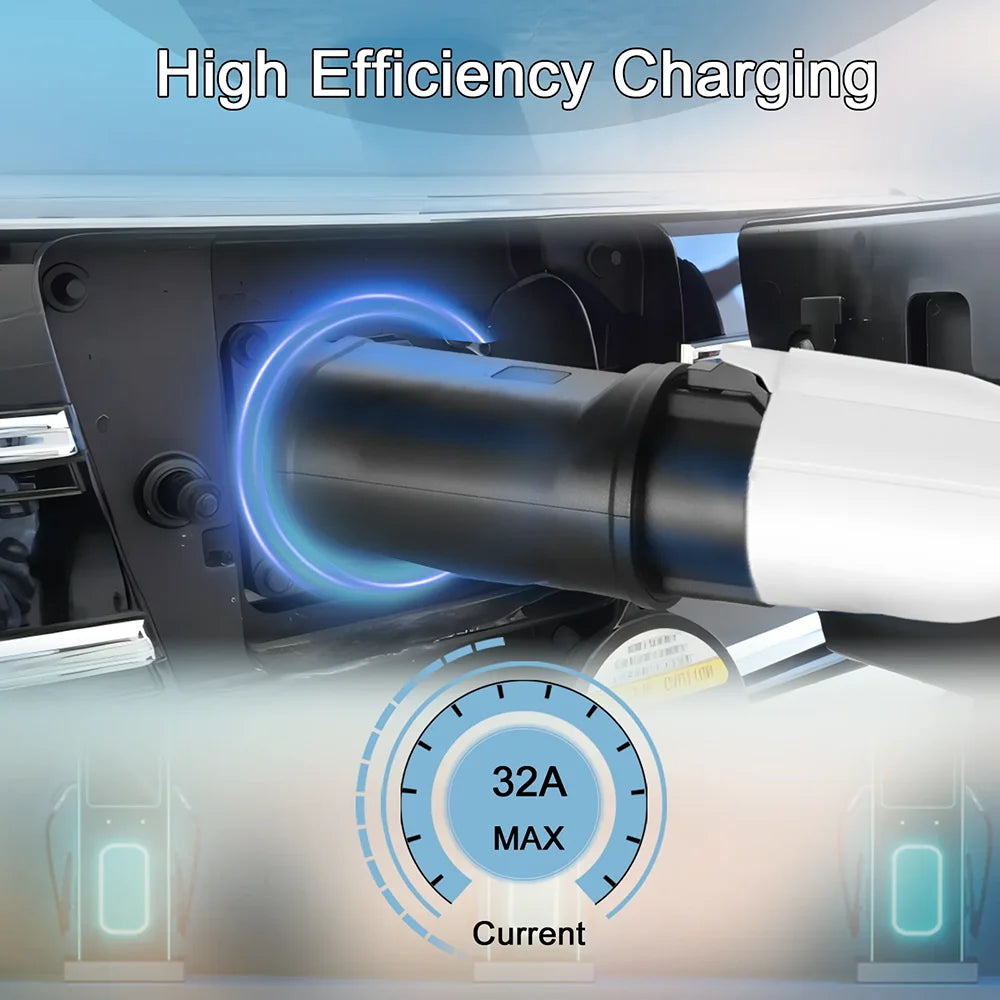 Adaptateur de Type 1 à Type 2, chargeur de véhicule électrique, adaptateur AC de Type 2 à Type 1, convertisseur de charge EVSE pour voitures électriques