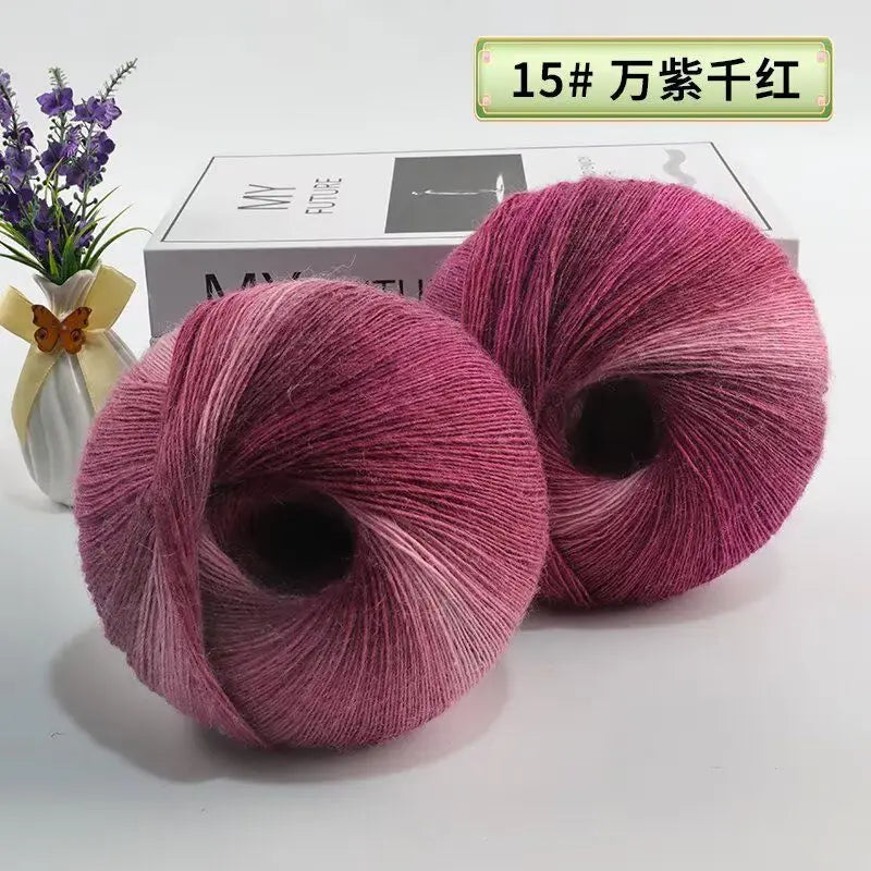 Fil de laine arc-en-ciel 200 g/ensemble, pour tricoter, châles, écharpes, pulls, vestes, chapeaux, bricolage, fil de teinture à Segment doux et confortable