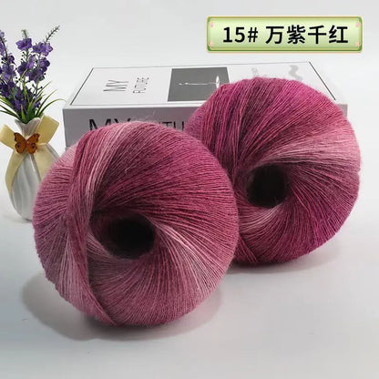 Fil de laine arc-en-ciel 200 g/ensemble, pour tricoter, châles, écharpes, pulls, vestes, chapeaux, bricolage, fil de teinture à Segment doux et confortable