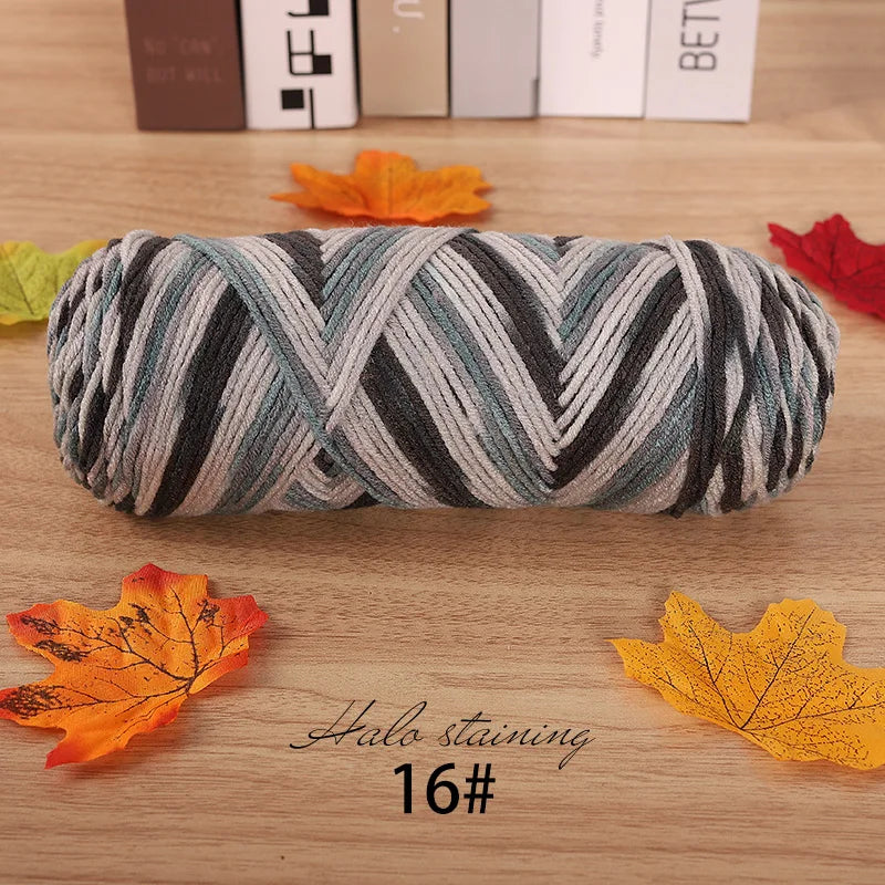 Pull auto-tissé en coton au lait teint à 5 brins, écharpe, couverture moyenne épaisse, fil au Crochet tissé fait à la main, 300g