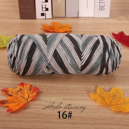 Pull auto-tissé en coton au lait teint à 5 brins, écharpe, couverture moyenne épaisse, fil au Crochet tissé fait à la main, 300g