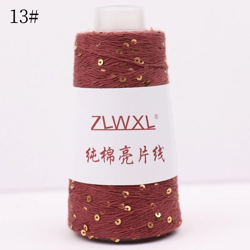  Блэк – fil de coton à paillettes, 100g, 800M, 3mm, décoration tricotée, crochet à la main, tricot jaune