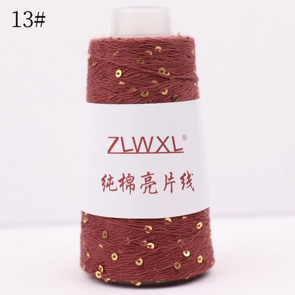   Блэк – fil de coton à paillettes, 100g, 800M, 3mm, décoration tricotée, crochet à la main, tricot jaune